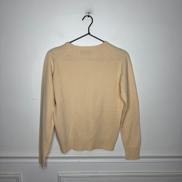 VTG Clan Douglas Mens Small Pure Cashmere Made in Scotland Cream V-Neck Sweater - Picture 6 of 8